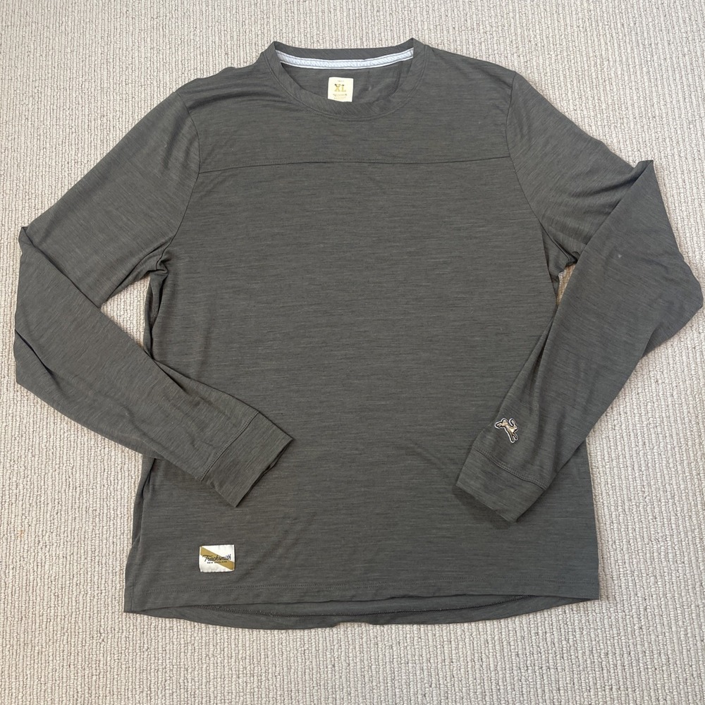Tracksmith Mens XL Harrier Long Sleeve Merino Wool Lightweight Running Shirt